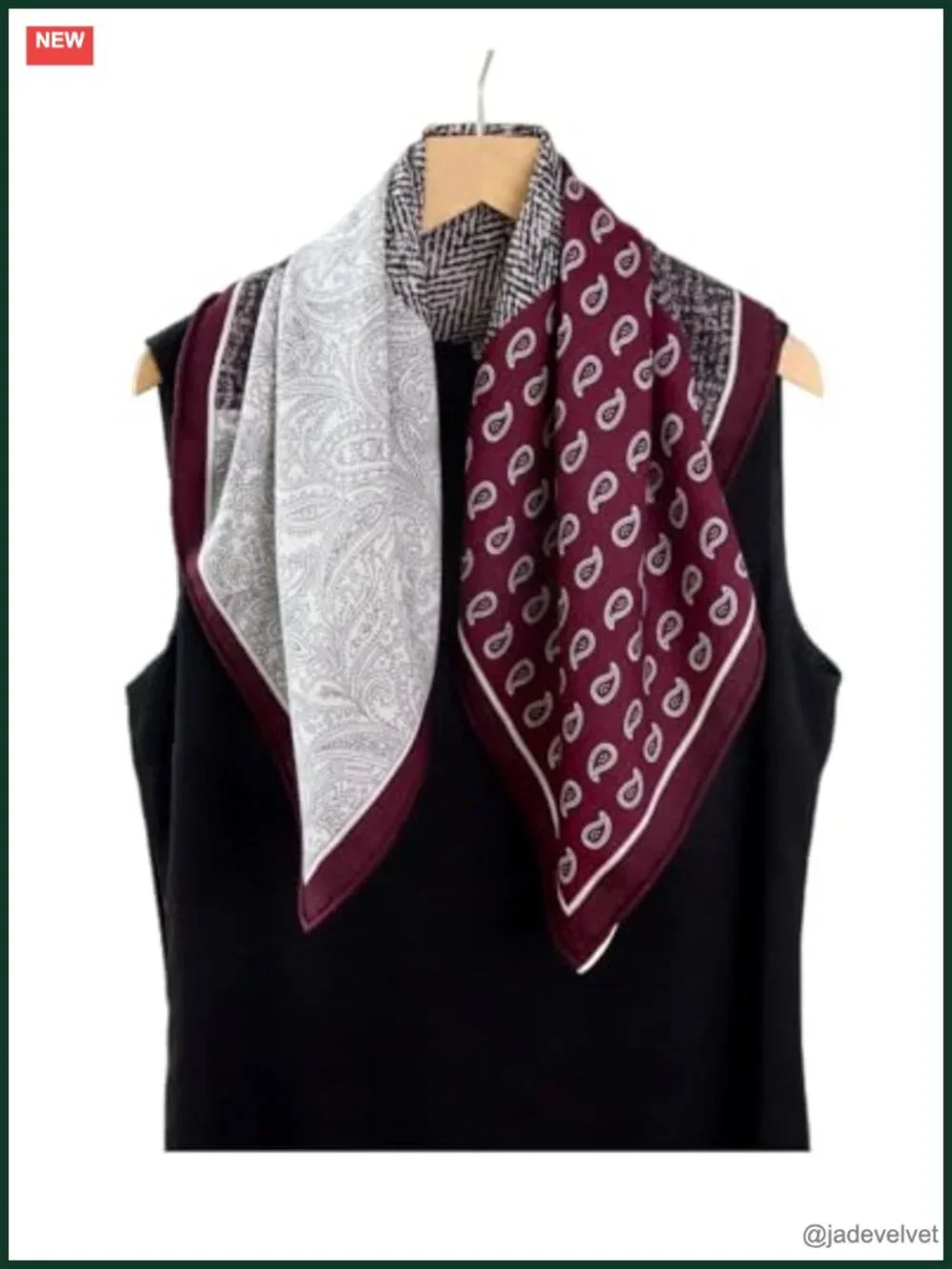 Lightweight Silk Wool Blend Square Scarf 26x26
